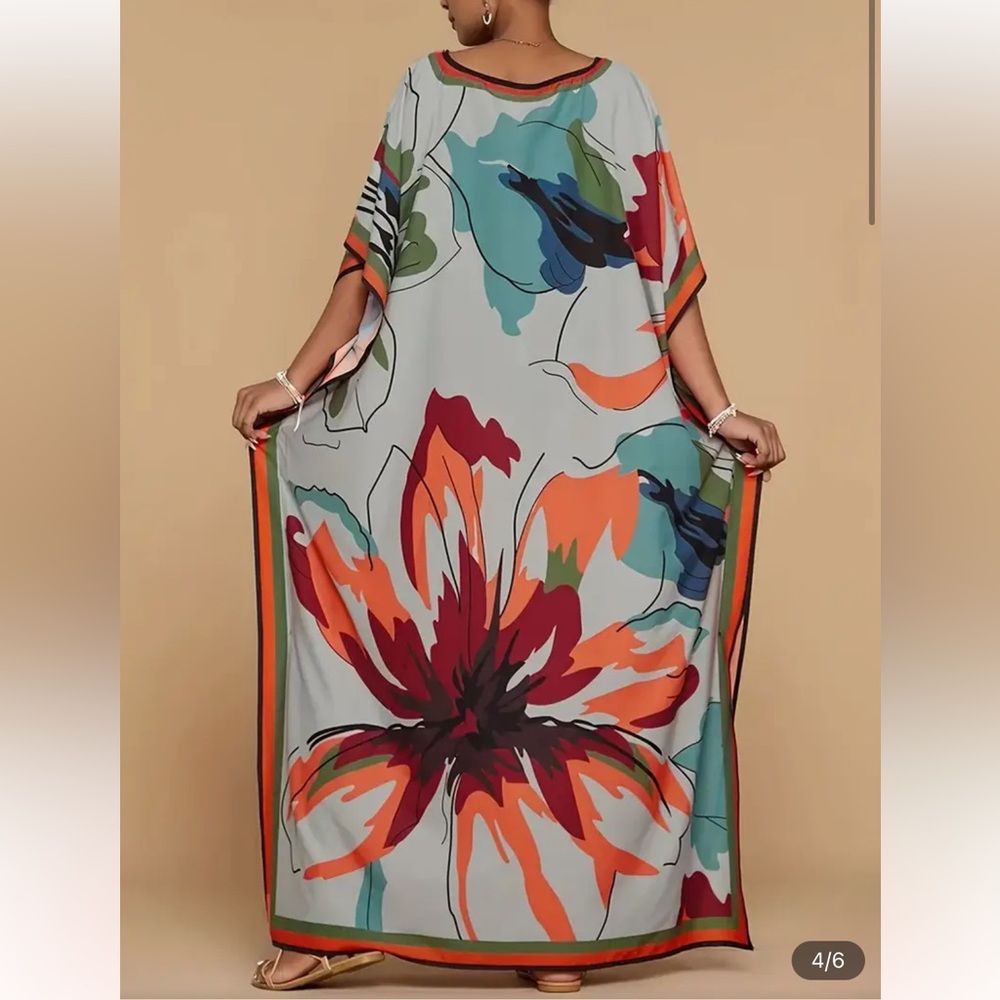 Shein Maxi Dress with Dolman Sleeves and V Neck, one size, like new.
